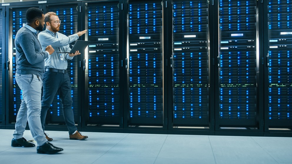 wall of computer servers